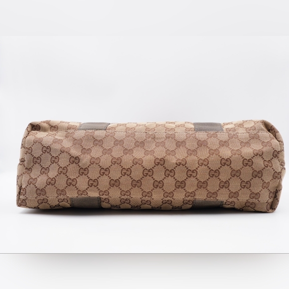 AD34❤️ Gucci GG Canvas Bamboo Libeccio Tote Bag - Picture 8 of 13